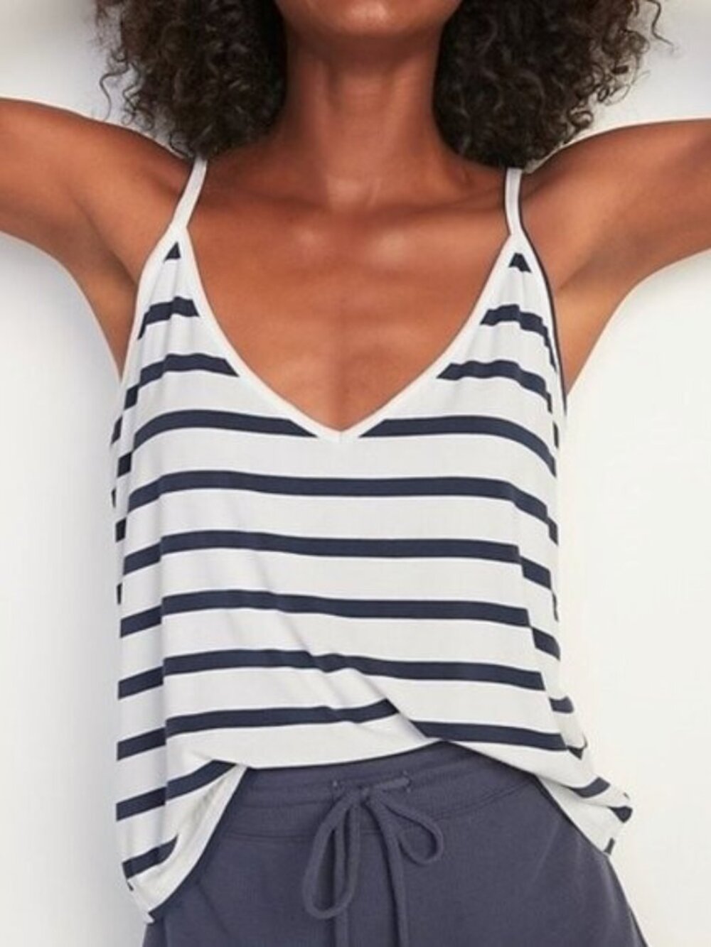 Old Navy Sunday Sleep Ultra Soft Cami Pajama Tank Top Blue & White Stripe NEW